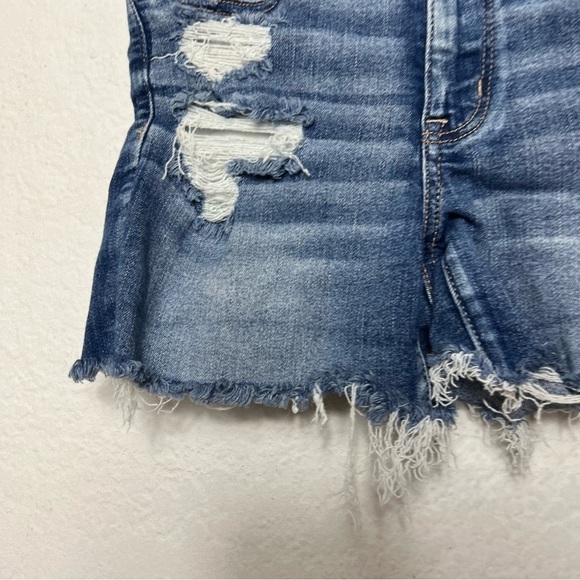 American Eagle Hi-Rise Shortie Distressed Cut Off Shorts - Picture 2 of 10